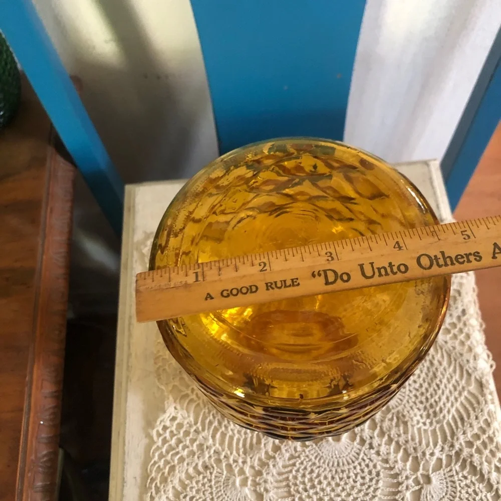 Vintage Amber Glass Carafe Pitcher